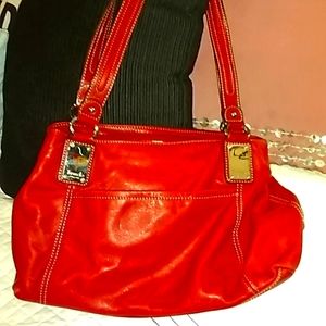 Tignanello shoulder bag red Supple leather